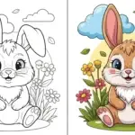 Cute Bunny Coloring Page
