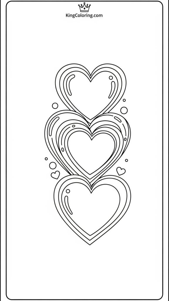 A Three hearts stacked on top