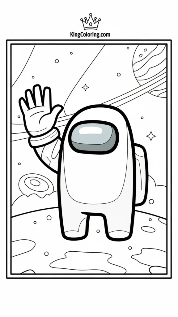 Among Us crewmate waving