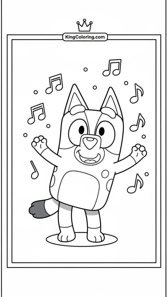 Bluey dancing with music