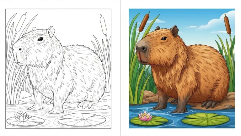 Capybara Coloring Pages