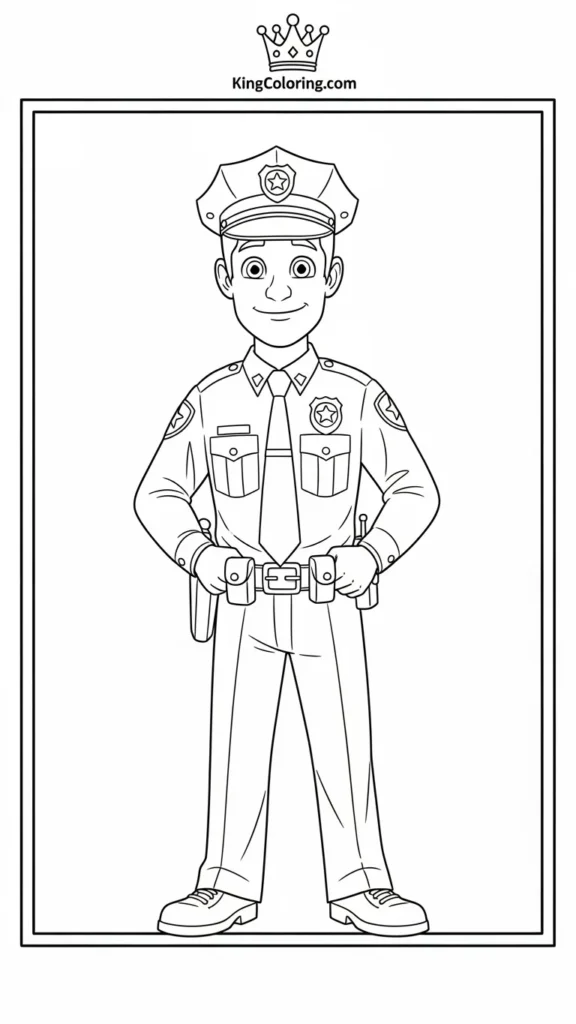 Chase standing proudly in his police uniform