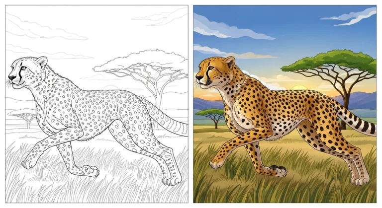 Cheetah Coloring Pages