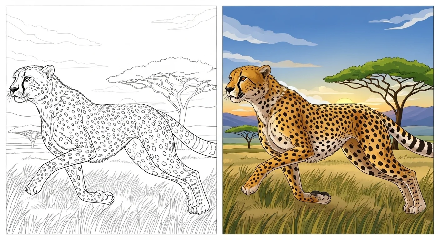 Cheetah Coloring Pages