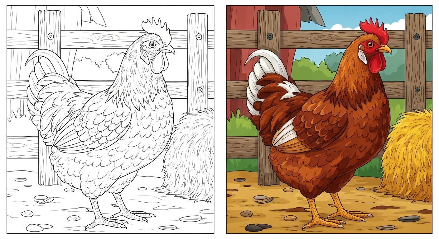 Chicken Coloring pages