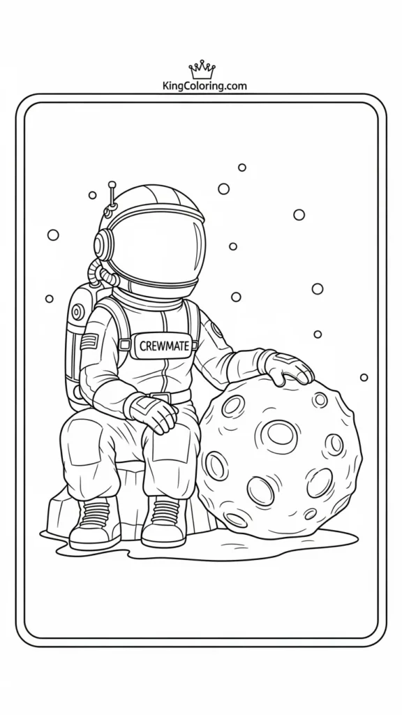 Crewmate sitting beside a space rock