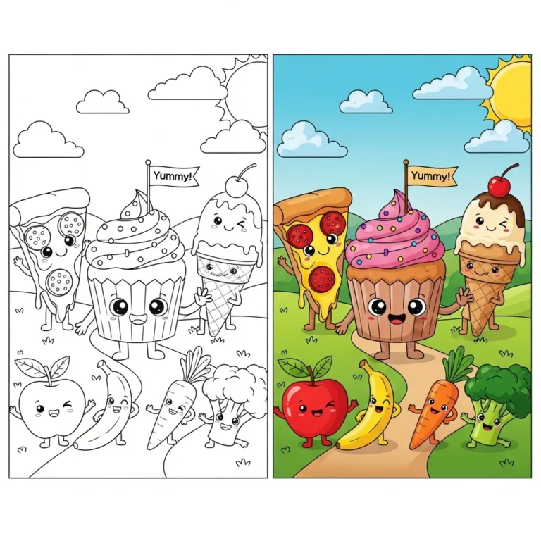 Cute Food Coloring Pages