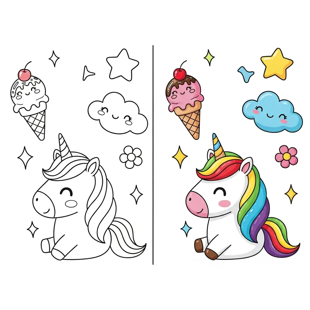 Cute Kawaii Coloring Pages