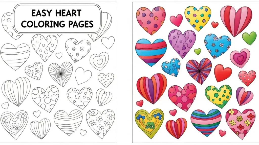 Easy Heart Coloring Pages