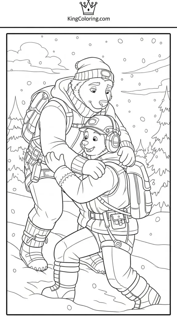 Everest helping rescue in a snowy scene