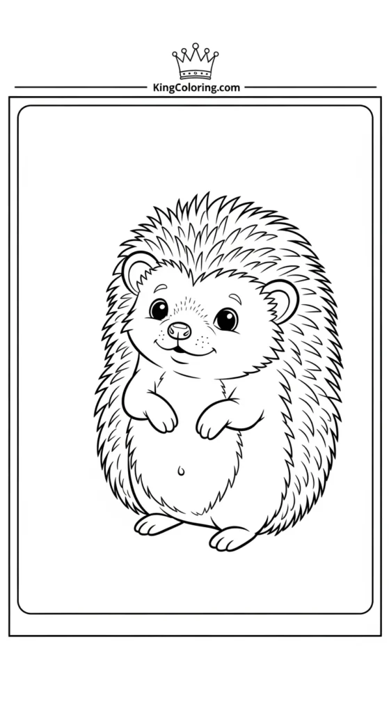Hedgehog coloring pages standing on its hind legs