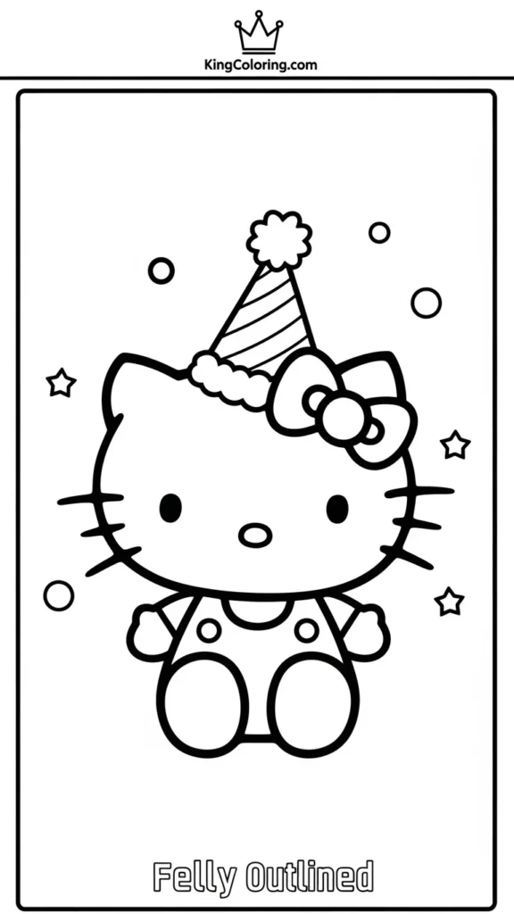 Hello Kitty wearing a party hat