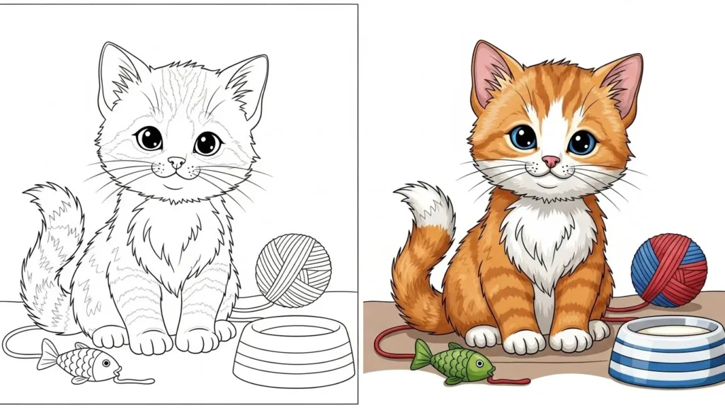 Kitten Coloring Pages