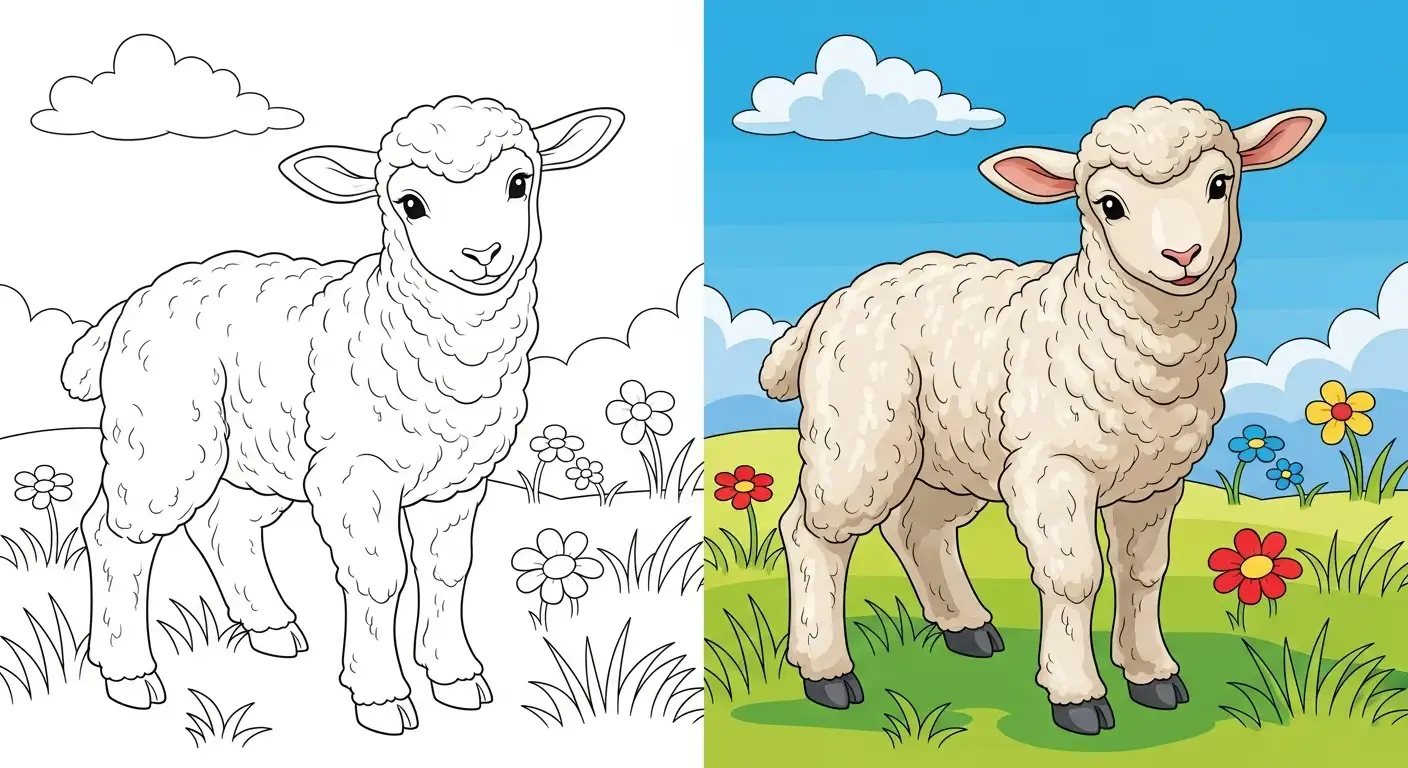 Lamb Coloring Page