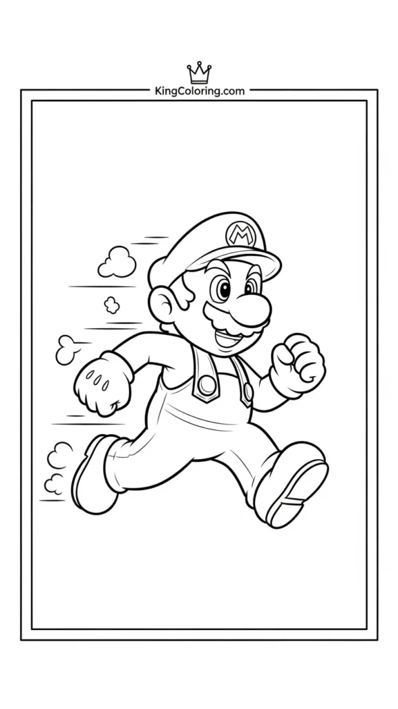 Mario running with simple motion lines