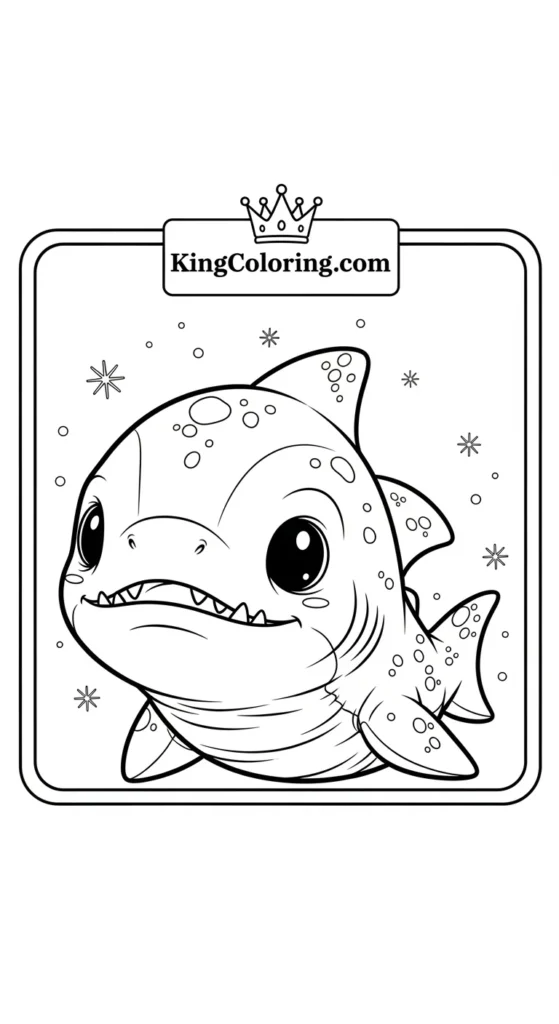 Megalodon coloring pages featuring a baby Megalodon