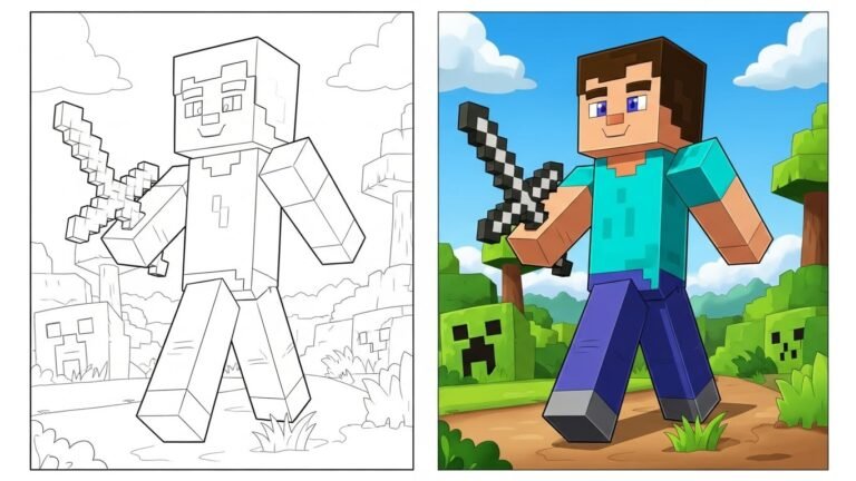 Minecraft Coloring Pages for Kids