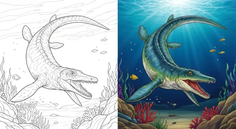 Mosasaurus coloring page