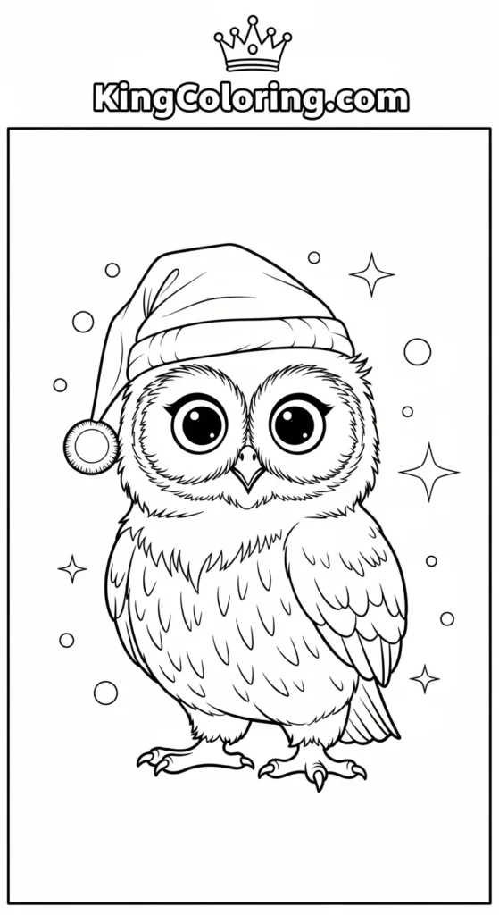 Owl coloring pages showing a baby owl standing proudly
