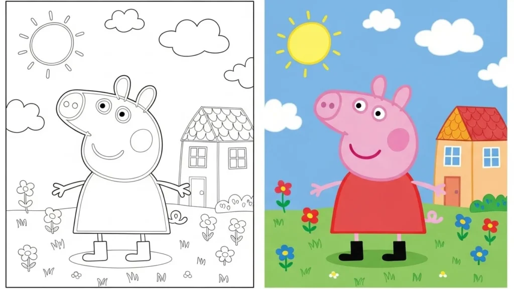 Peppa Pig Easy Coloring Pages