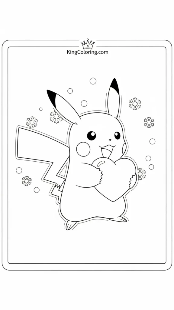 Pikachu holding a heart