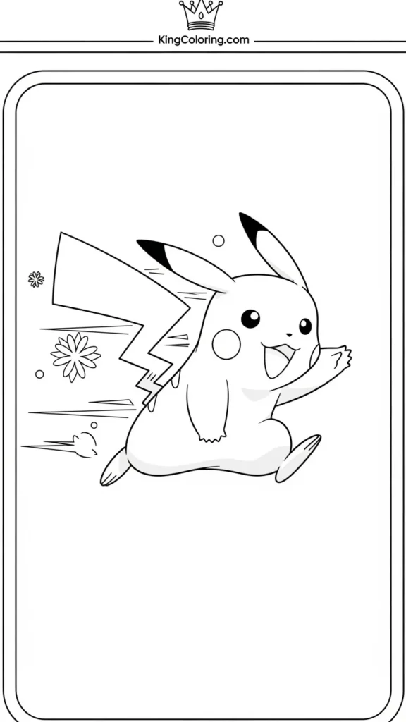 Pikachu running with motion lines