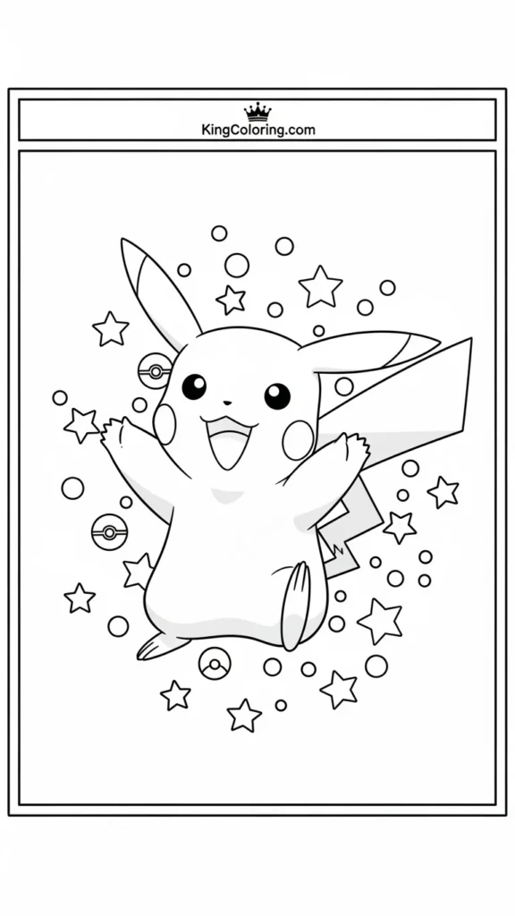 Pikachu surrounded by stars