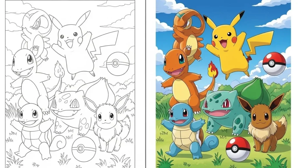 Pokémon Easy Coloring Pages