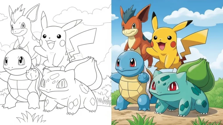 Pokémon Easy Coloring Pages for Kids