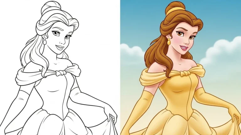 Princess Belle Coloring Pages
