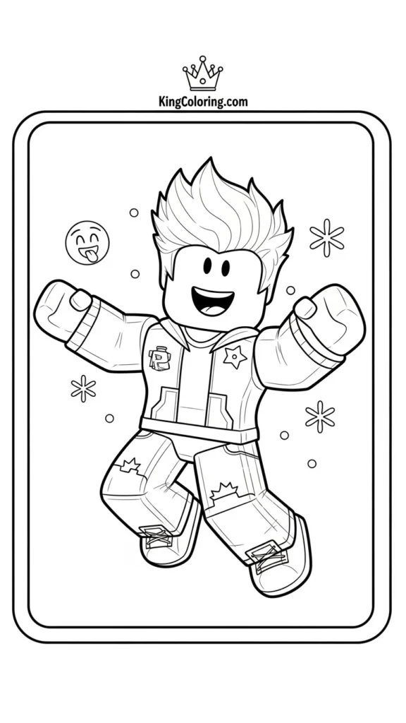 Roblox avatar jumping in a fun pose