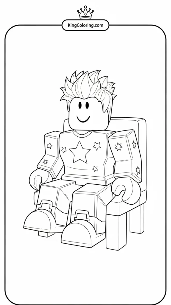 Roblox avatar sitting on a blocky chair