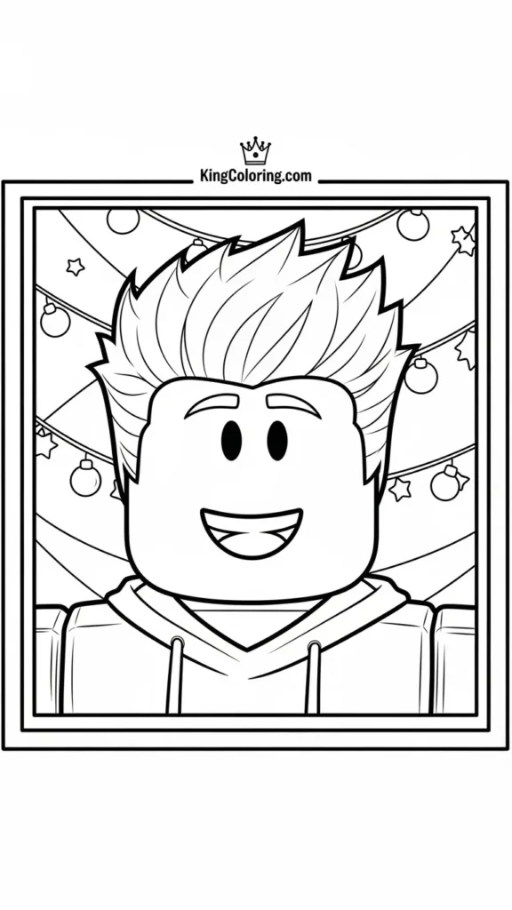 Roblox avatar smiling inside a simple frame