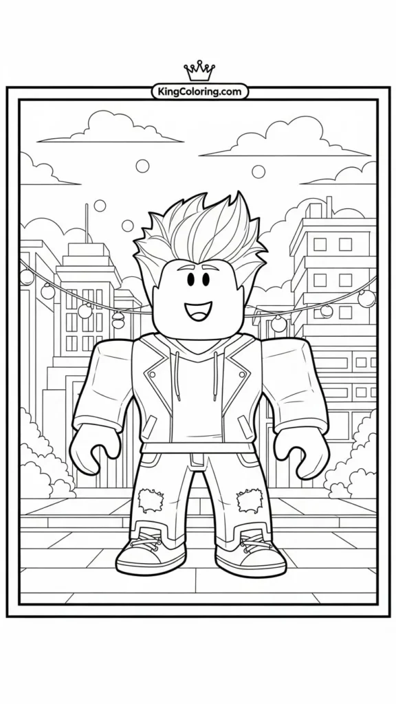 Roblox character standing in a simple city scene