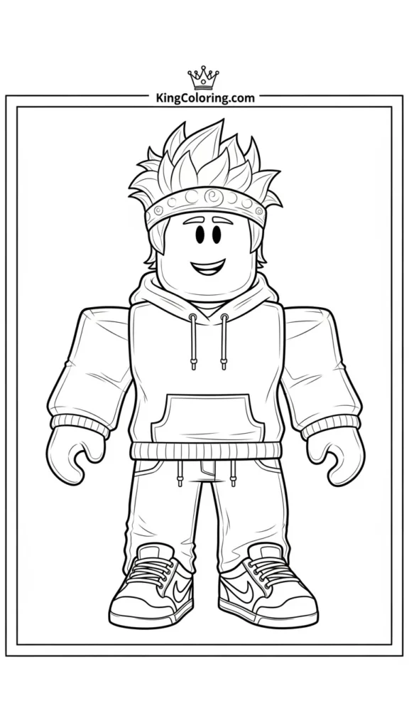 Roblox character wearing a hoodie and sneakers