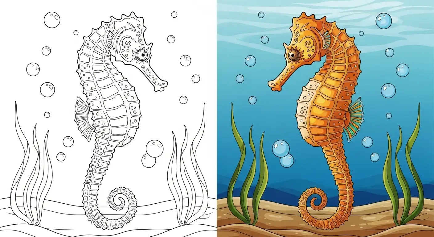 Seahorse Coloring Page