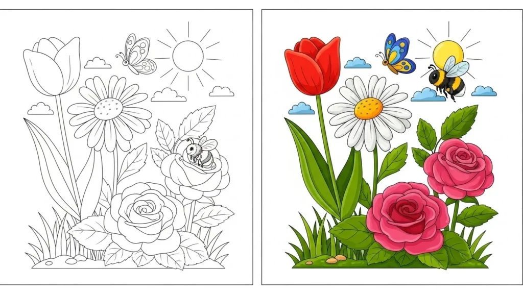 Simple Flower Coloring Pages