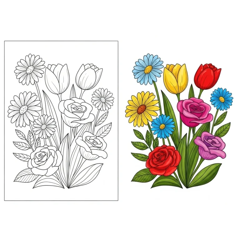Simple Flower Coloring Pages