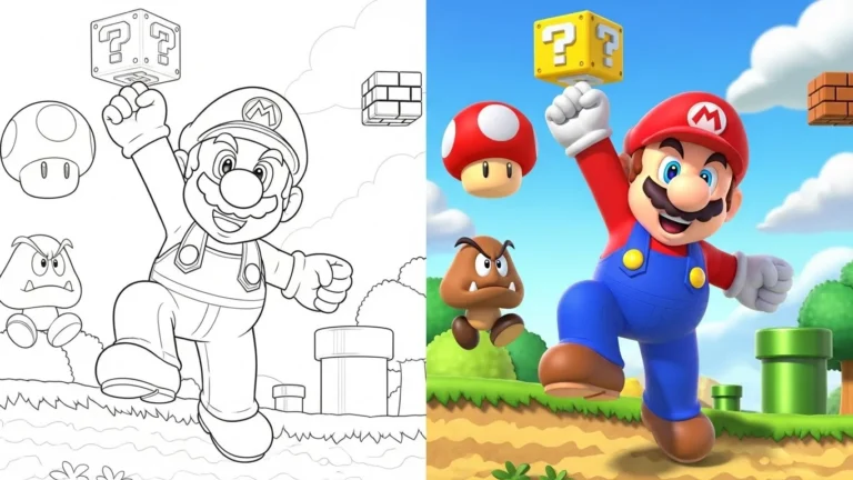 Super Mario Easy Coloring Pages