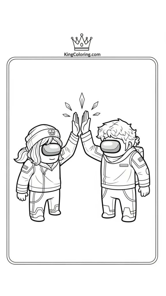 Two Among Us crewmates giving a high five