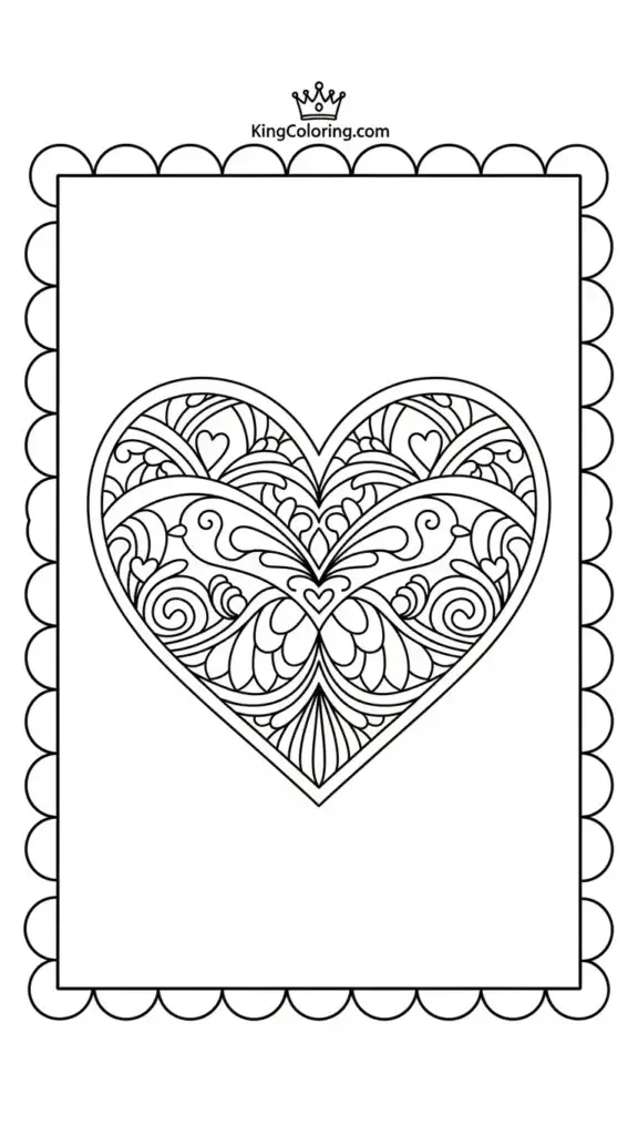a Heart with a scalloped edge border
