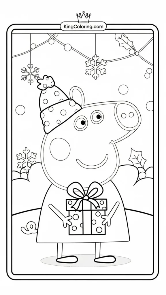 a Peppa Pig wearing a crown