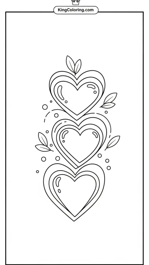 a Three hearts stacked on top of each other,