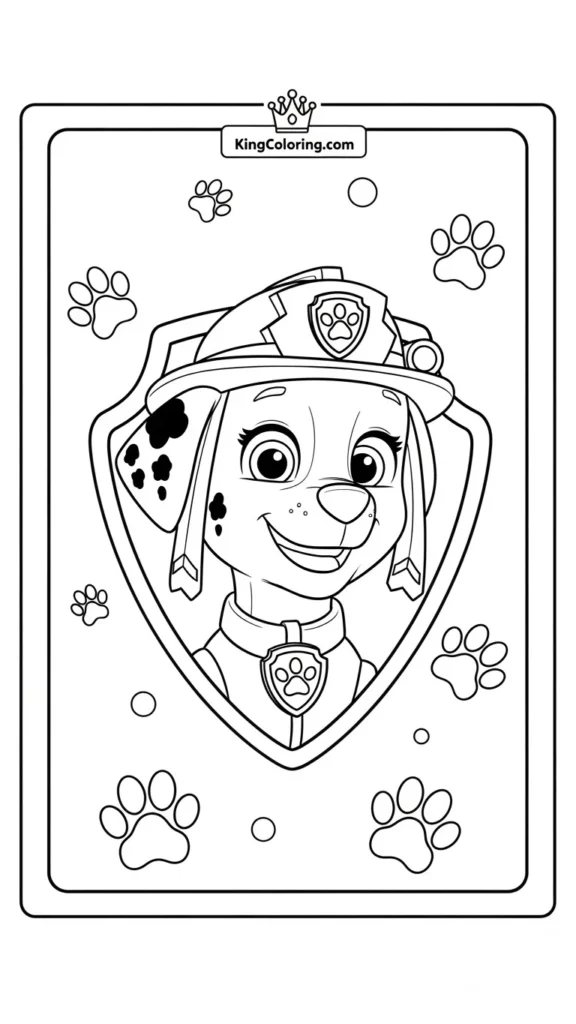 a cute PAW Patrol puppy badge with paw prints