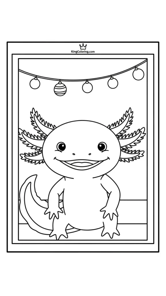 axolotl smiling inside a simple frame