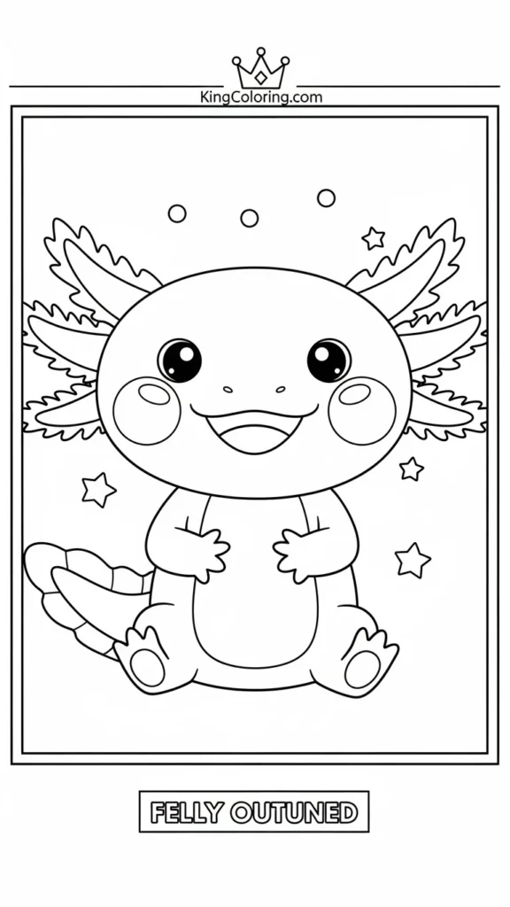axolotl with round cheeks and happy expression