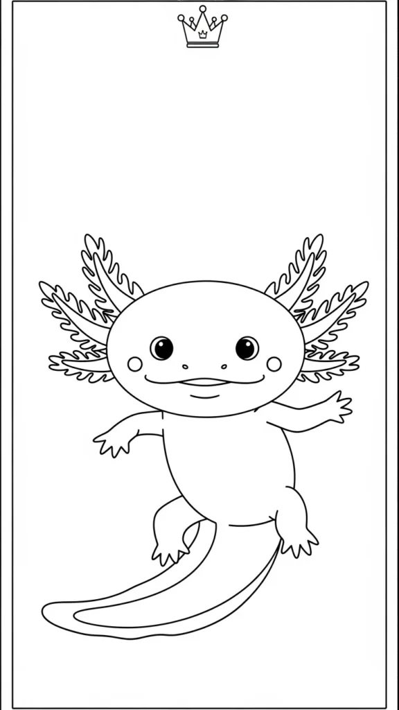 axolotl with simple patterned gills