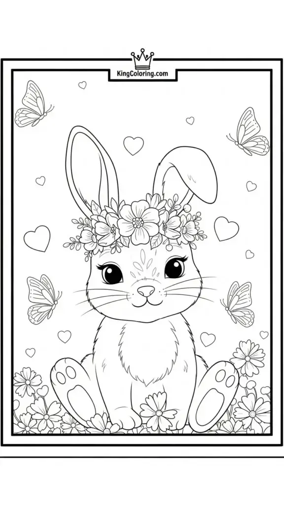 baby bunny wearing a flower crown