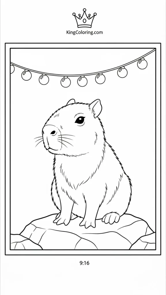 baby capybara sitting on a rock