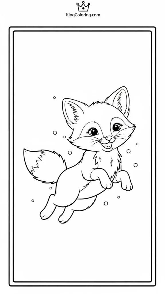 baby fox jumping joyfully